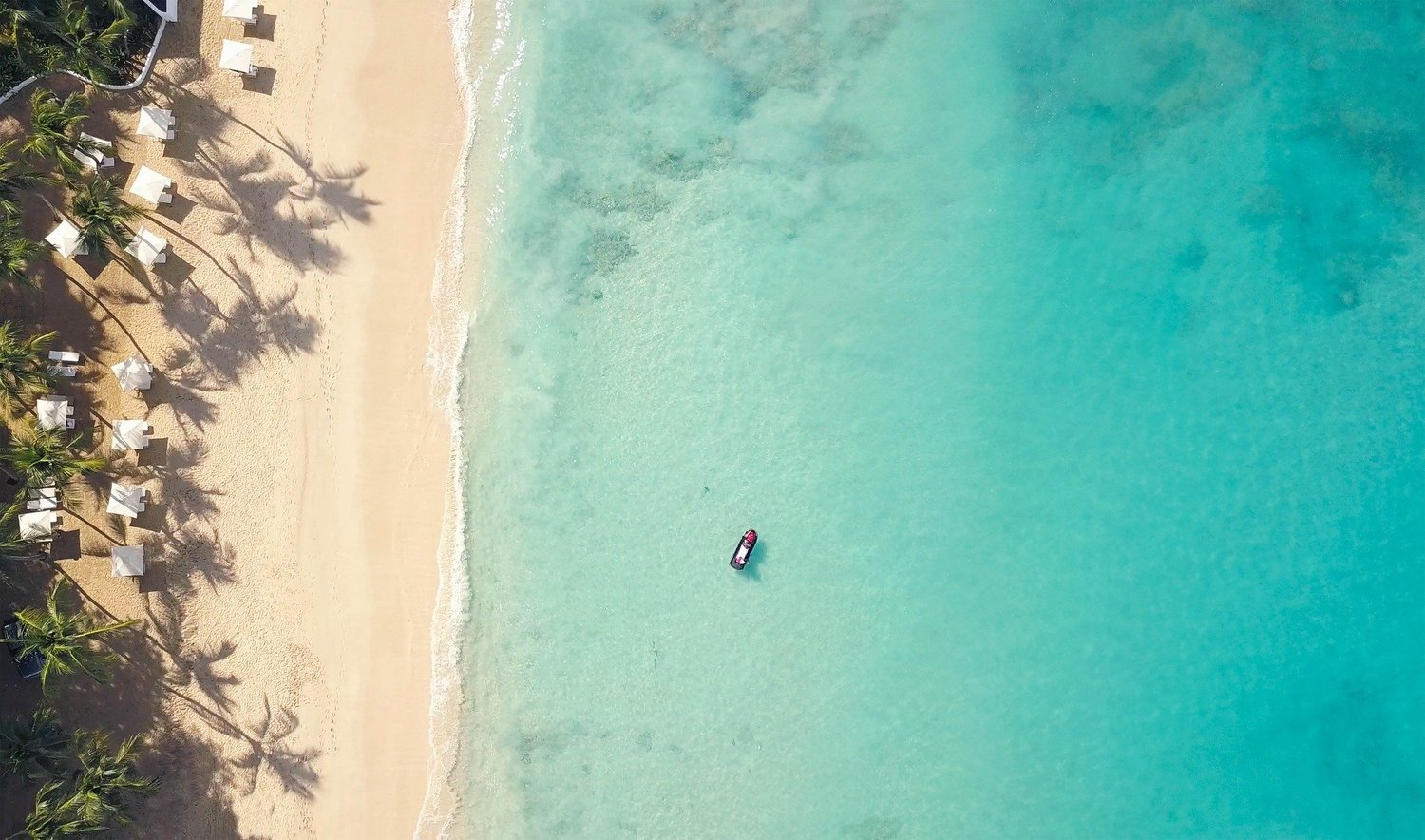 White-sand beach on Barbados' west coast